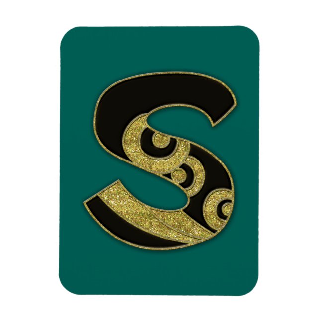 retro monogram - S Magnet (Vertical)