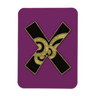 retro monogram - x magnet