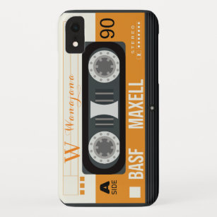 Retro Monogram Yellow Music Cassette Tape Pattern  Case-Mate iPhone Case
