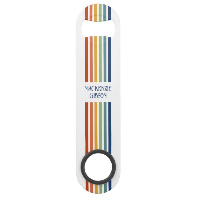 Retro Monogrammed Minimalist Stripes (Front)