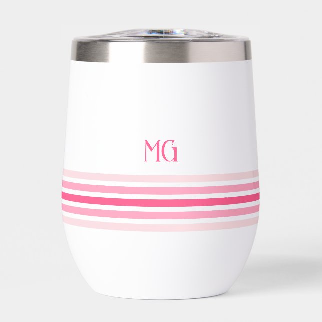 Retro Monogrammed Minimalist Stripes (Front)