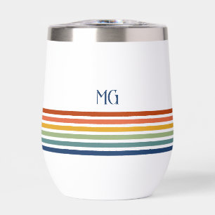 Retro Monogrammed Minimalist Stripes