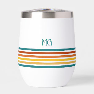 Retro Monogrammed Minimalist Stripes