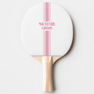 Retro Monogrammed Minimalist Stripes Ping Pong Paddle