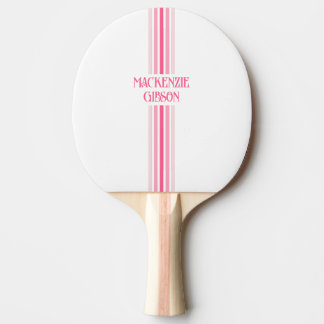 Retro Monogrammed Minimalist Stripes Ping Pong Paddle