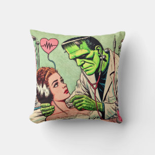 Retro Monster Love Comics Cushion