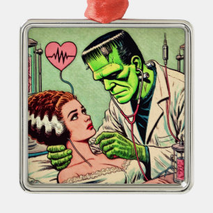 Retro Monster Love Comics Metal Tree Decoration