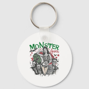 Retro Monster Lover Halloween Spooky Spooky Season Key Ring