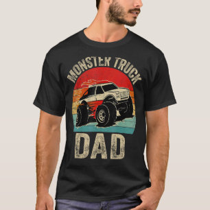 Retro Monster Truck Dad Vintage Sunset Truck Fathe T-Shirt