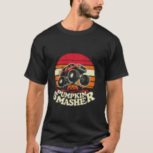 Retro Monster Truck Pumpkin Smasher Halloween Them T-Shirt