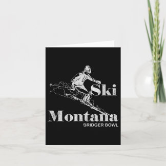 Retro Montana Bridger Bowl Skiing Tee  Card