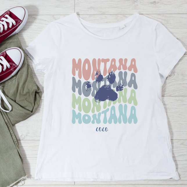 Retro Montana Dog Mum T-Shirt (Creator Uploaded)