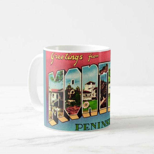 Retro Monterey California Greeting Mug (Front Left)