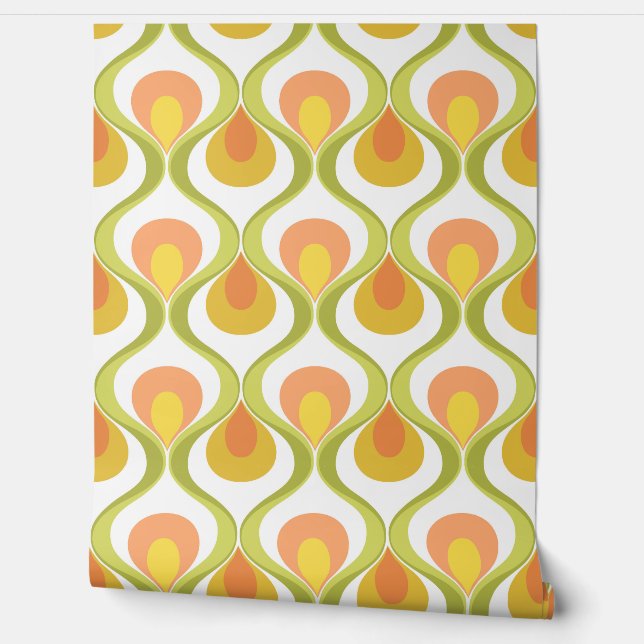 Retro Mood Yellow Orange Green Wallpaper (Unrolling)