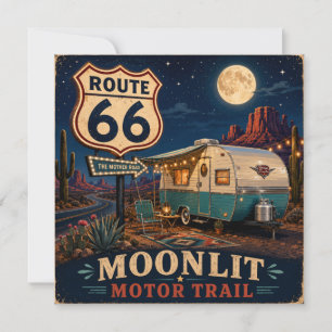 Retro Moonlit Camper Desert Highway Stationery