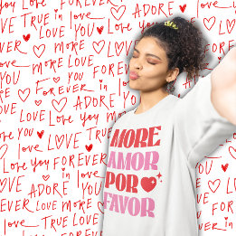 Retro More Amor Por Favour Red and Pink Trendy Sweatshirt