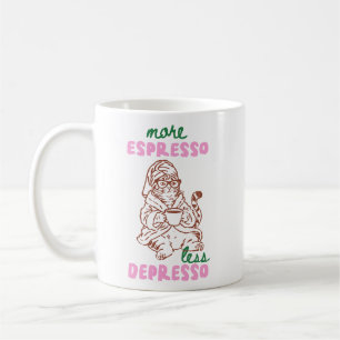 Retro More Espresso Less Depresso Cat Coffee Mug