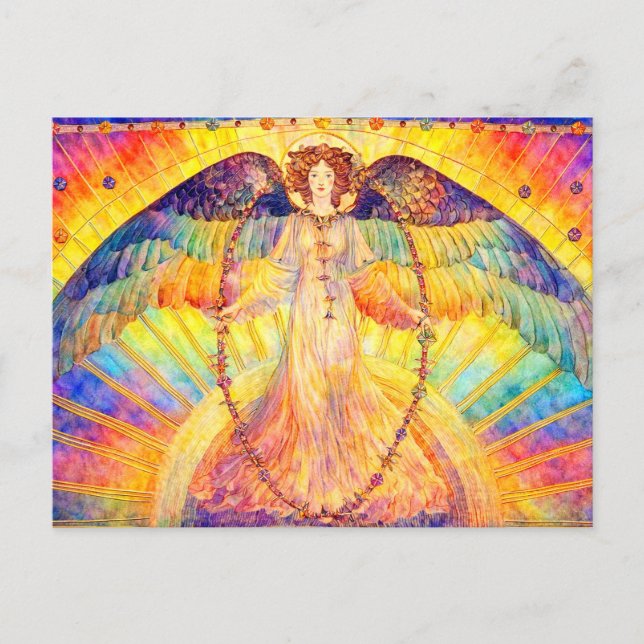 Retro Morning Glory Angel Postcard (Front)