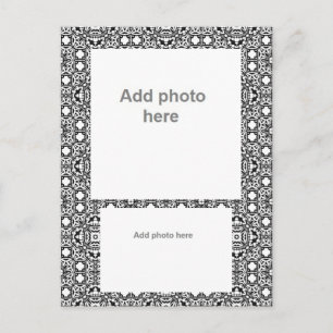 Retro Moroccan Black and White Announcement Card