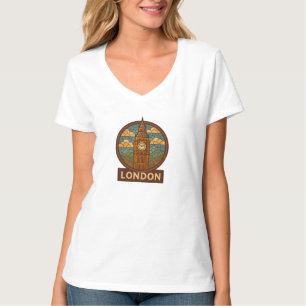Retro Mosaic-Style Big Ben T-Shirt
