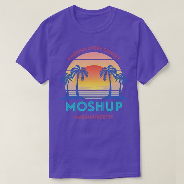 Retro Moshup Beach Cherish Every Sunset T-Shirt (Design Front)