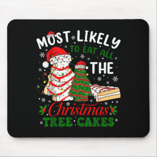 Retro Most Likely To Eat All The Christmas Tree Ca Mouse Pad