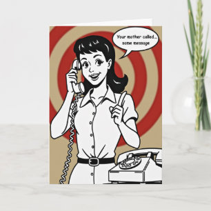 Retro Mother Called Message Card