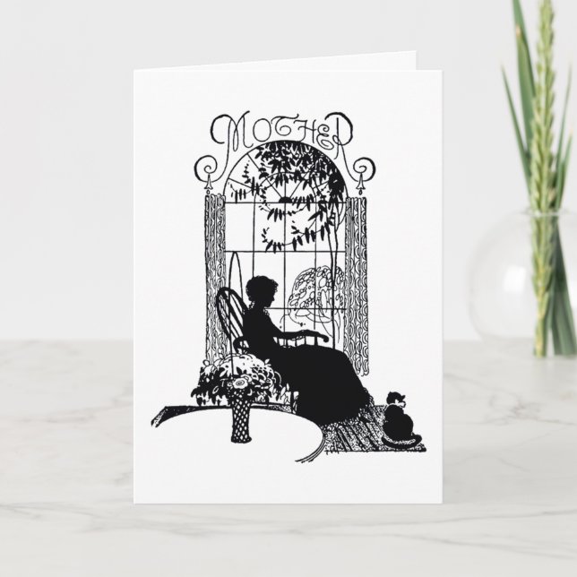 Retro Mother’s Day Silhouette Card (Front)