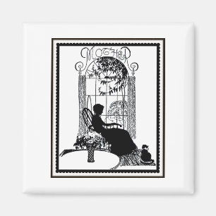 Retro Mother Silhouette Magnet