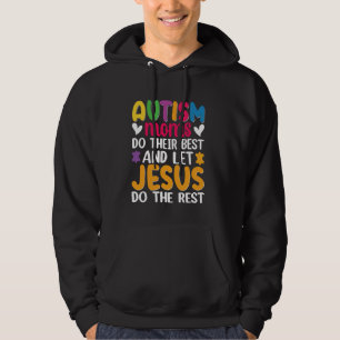 Retro Mother Son Daughter Autistic Kids Autism Awa Hoodie