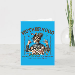 Retro Motherhood Funny Mothers Day Rock Mama Mum Card