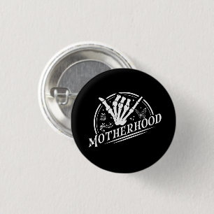 Retro Motherhood Rock Skeleton Sarcastic Mum Gifts 3 Cm Round Badge