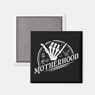 Retro Motherhood Rock Skeleton Sarcastic Mum Gifts Magnet