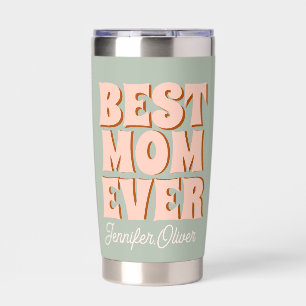 Retro Mothers Day Blue Pink Insulated Tumbler
