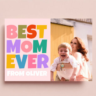 Retro Mothers Day Photo Colourful  Card