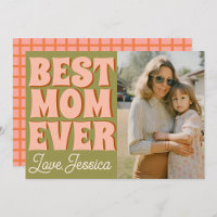 Retro Mothers Day Photo Green Pink