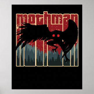 Retro Mothman Cool Vintage Cryptid Cartoon Origi Poster