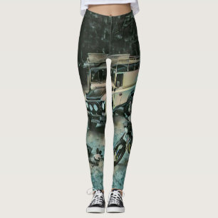 Retro motorcycle gift leggings