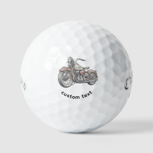 Retro Motorcycle Golf Balls - Vintage Bike Gift