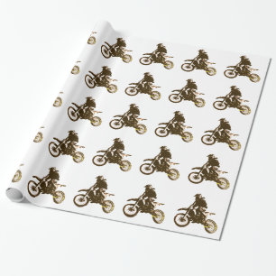 Retro Motorcycle Motocross Pop Art Wrapping Paper