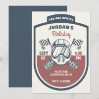 Retro motorcycle racing birthday
