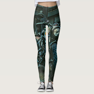 retro motorcycles motorcyclist gift leggings