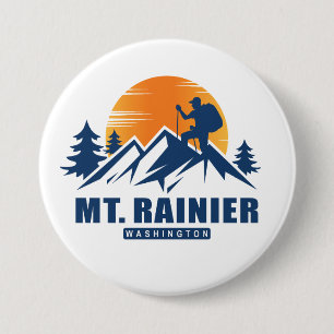 Retro Mount Rainier Hike T-Shirt 7.5 Cm Round Badge