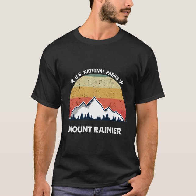 Retro Mount Rainier National Park T-Shirt (Front)