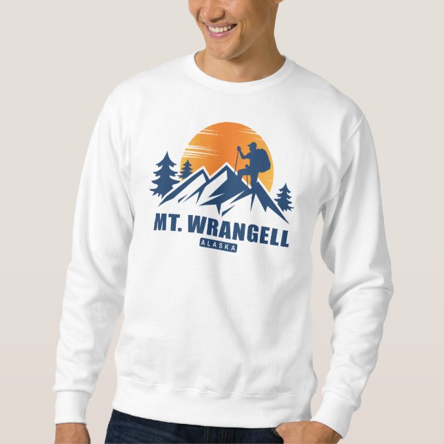 Retro Mount Wrangell Hike T-Shirt Sweatshirt (Front)