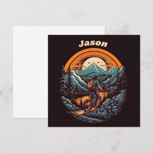 Retro Mountain Adventure Cycling Life, custom Invitation