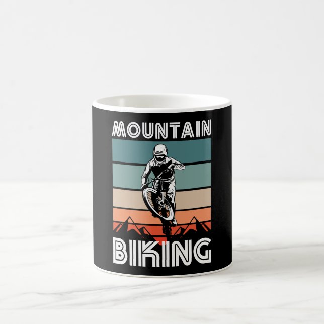 Retro Mountain Biking Gift for MTB Fans Coffee Mug (Center)