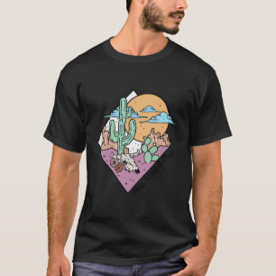 Retro Mountain Desert Cactus Stay Wild And Free We T-Shirt