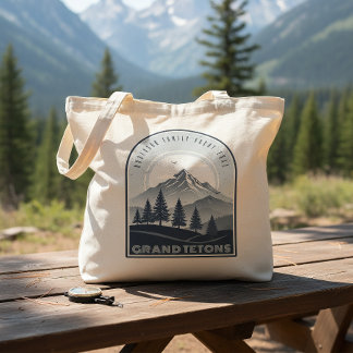 Retro Mountain Family Vacation Blue ID1136 Tote Bag