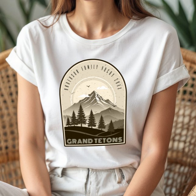 Retro Mountain Family Vacation Brown ID1136 Tri-Blend Shirt (Creator Uploaded)